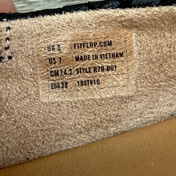 Fitflop Allegro Women’s Sz 7 Black Leather Snake Embossed Slip On Ballet Flats - Picture 6 of 10